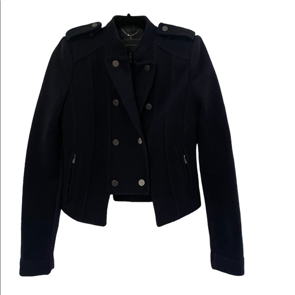 BCBGMaxAzria Royce Double Breasted Military Jacket Navy Size XS - Picture 4 of 8